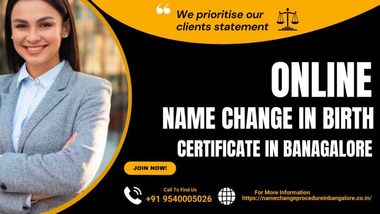 Online Name Change in Birth Certificate in Bangalore